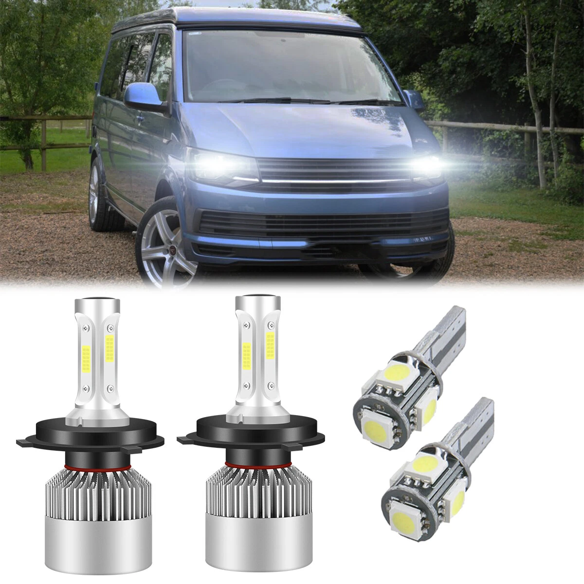 Vw T5 1 T6 H4 Headlight Bulb Upgrade