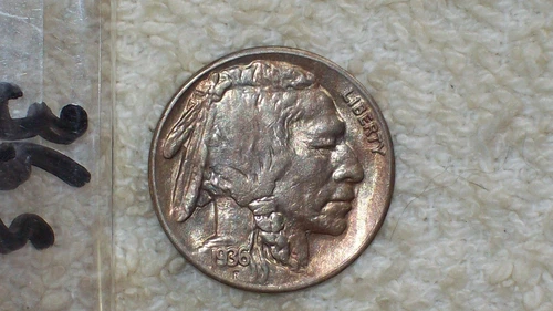 1936 S BUFFALO NICKEL UNCIRCULATED COLOR TONED