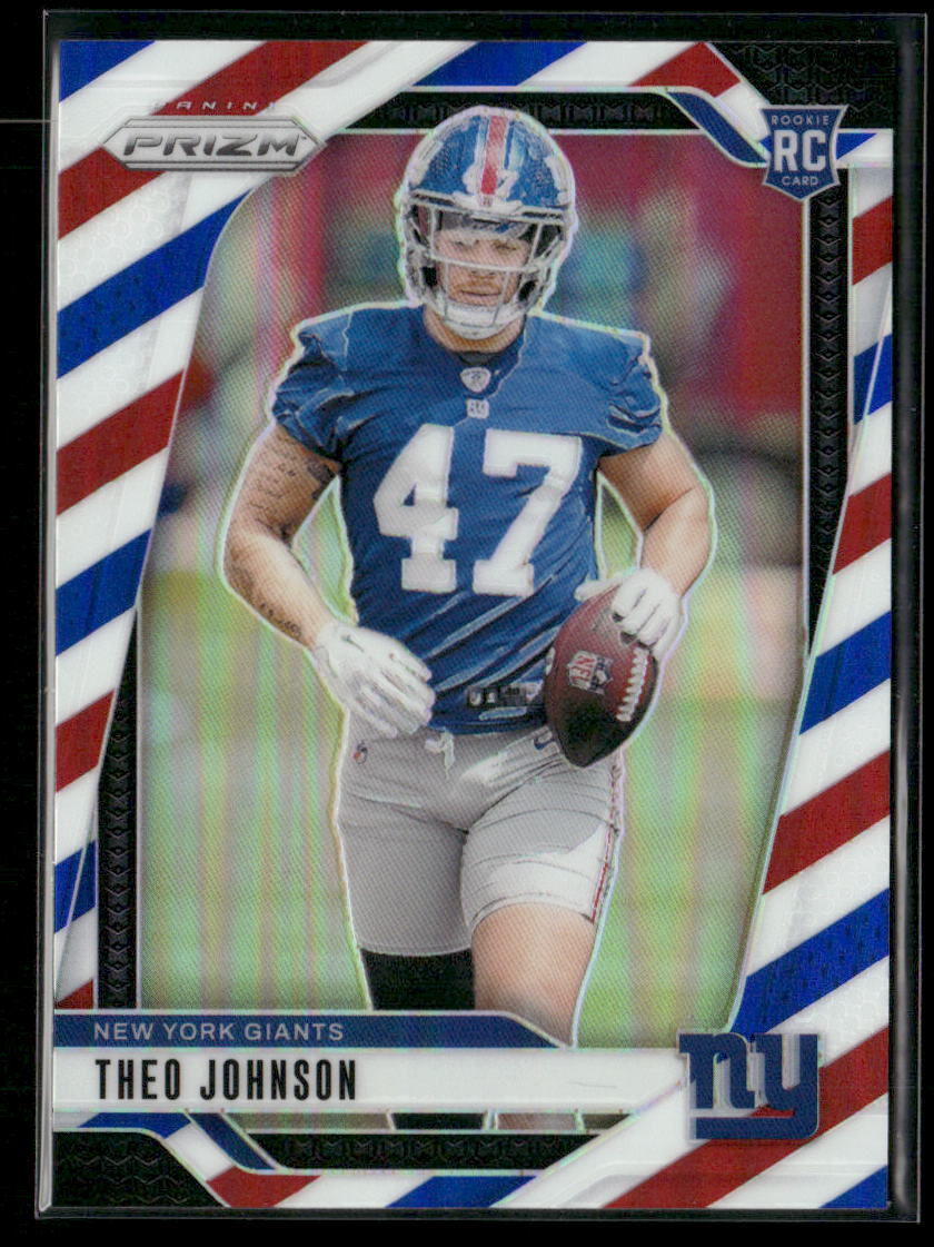 2024 Panini Prizm #390 Theo Johnson Red White and Blue RC New York Giants