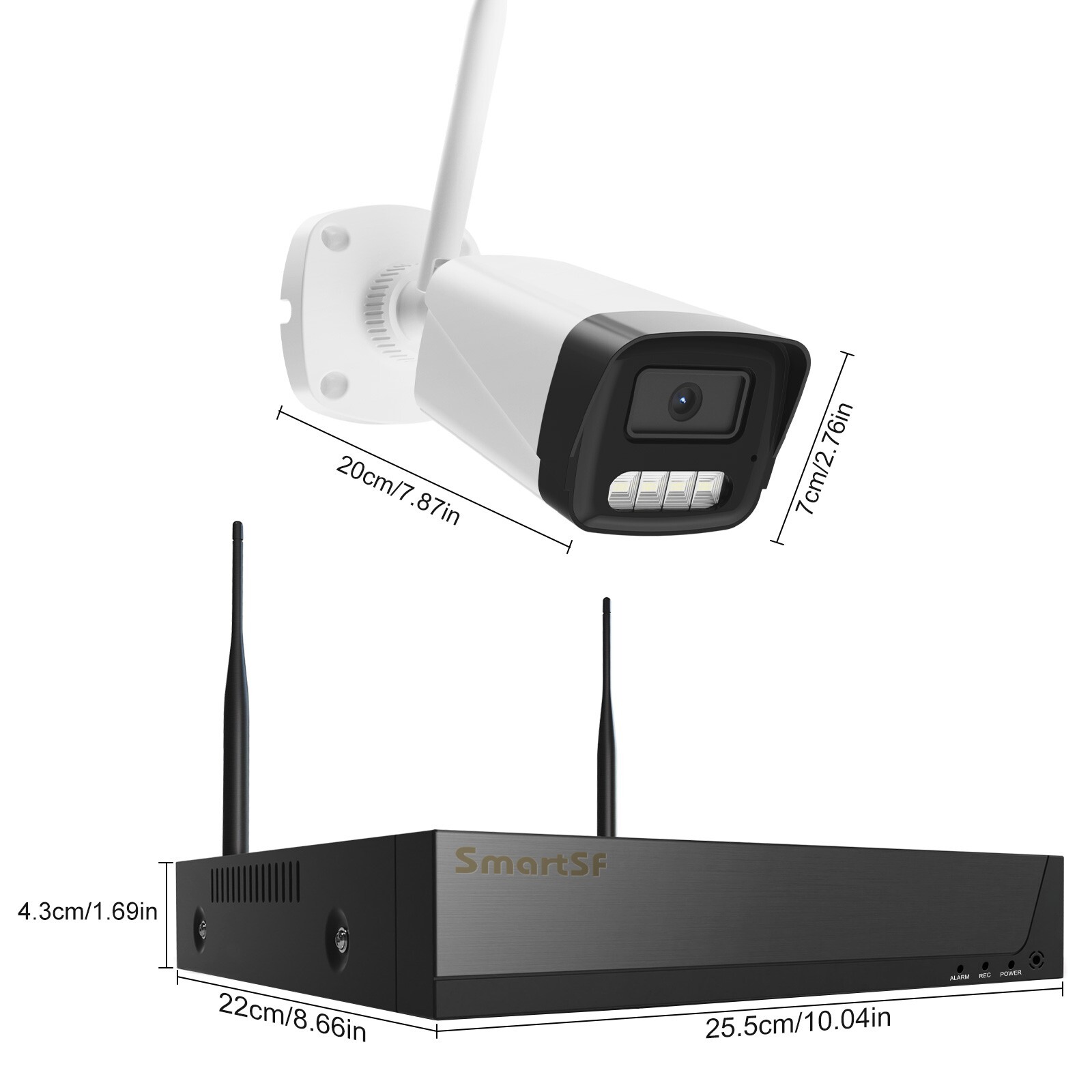 SmartSF Wireless Security Camera System 6CH with  2MP Cameras, 1TB HDD 2way talk