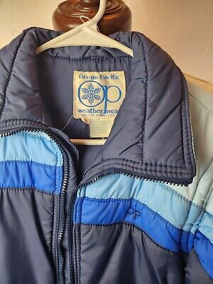 🔥🚨Vintage 80s 90s Retro Ocean Pacific Puffer Jacket Blue 🔥🚨Vintage 80s 90s Retro Ocean Pacific Puffer Jacket Blue