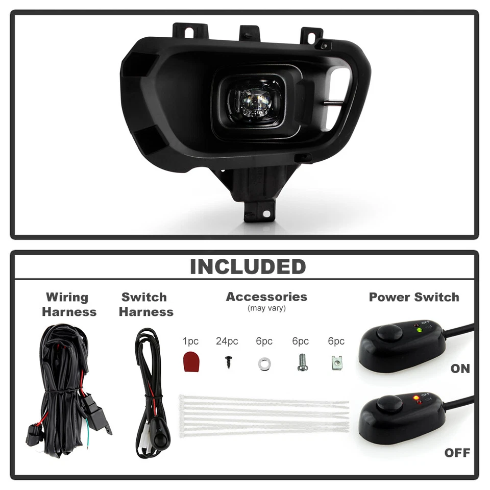 2019-2023 Ford Ranger Full LED Fog Lights Bumper Lamps w/Switch 19-23 Left+Right - Image 4 of 4