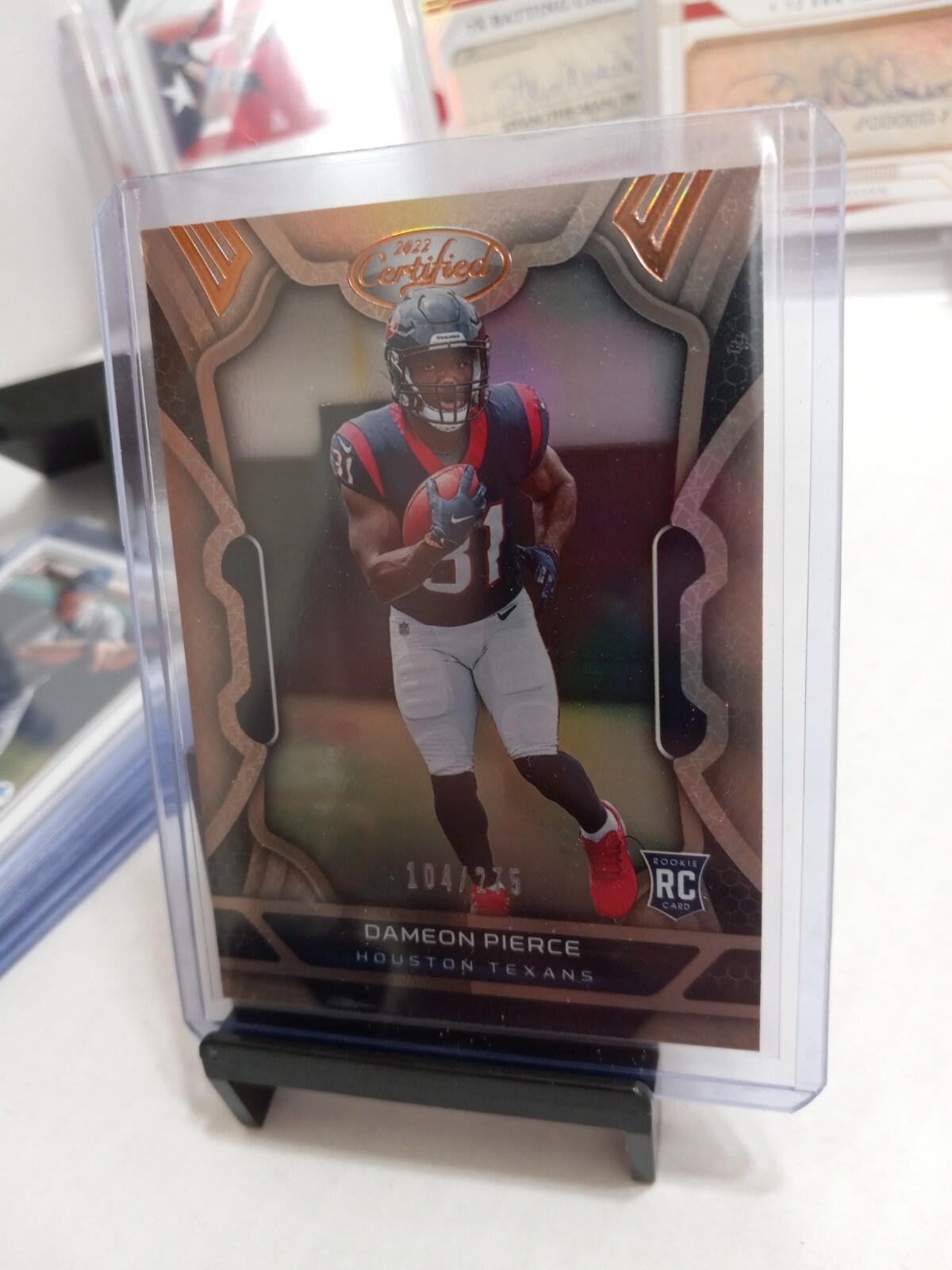 2022 Certified NFL Dameon Pierce RC #'d /275 Bronze Mirror Parallel Texans M