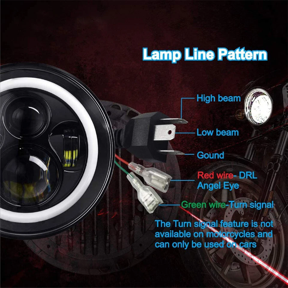 Anillo de faros alto/bajo para motocicleta Triumph Thruxton Bonneville Street Twin 7" Foto 3 de 4