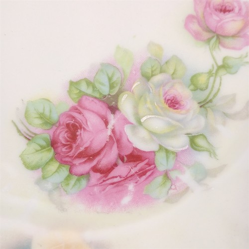 3 placas antiguas de Alemania pintadas a mano con patrón floral en relieve de 8 1/4" - Imagen 6 de 9