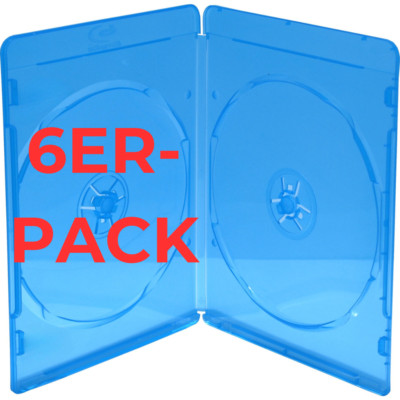 6 Blu-ray Leerhüllen 7mm slim für je 2 BD / CD / DVD blau Hülle Box Case Leerbox
