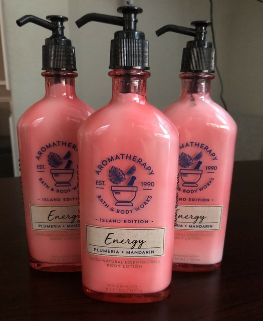 3 Bath & Body Works Aromatherapy ENERGY PLUMERIA MANDARIN Body Lotion 6
