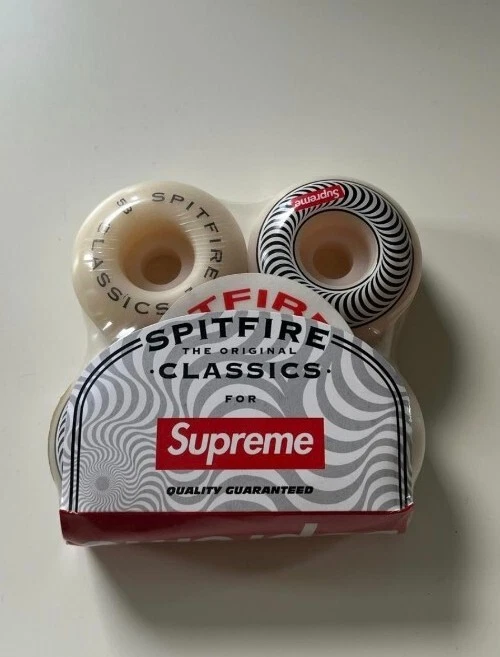 FW18 Supreme X Spitfire Classico Ruote (Set Di 4) Bianco 53 MM Nuovo E Chiuso