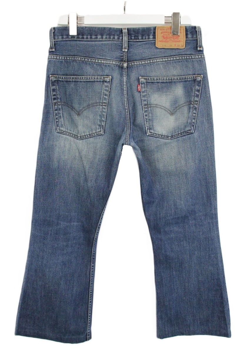 LEVI's 516 04 Jeans Men's W33 L27 Bootcut Fit Whiskers Faded Denim