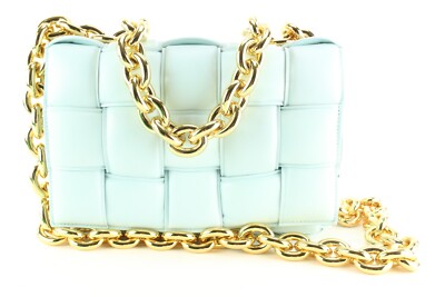 Bottega Veneta Light Blue The Chain Cassette Padded Leather 1BV0325C