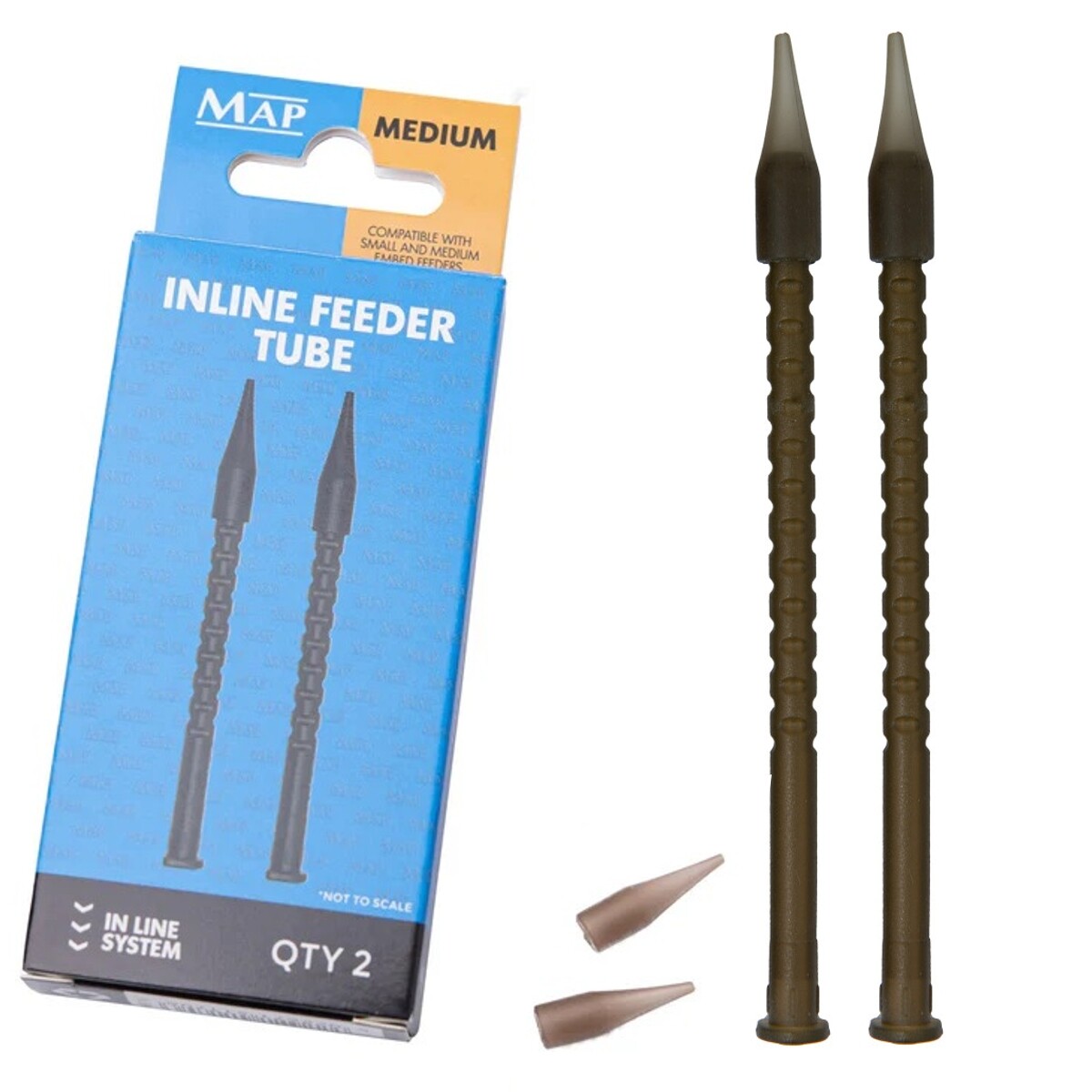 MAP Embed Inline Feeder Tube Medium Match Coarse Fishing In Line System 2 Pack