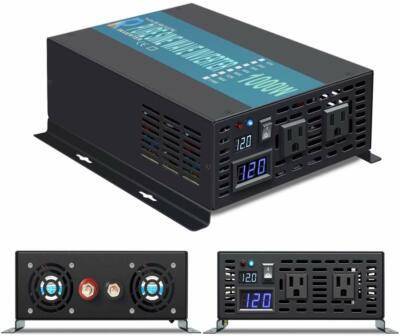 Pure Sine Wave Inverter 1000W 12V to 120V Power Solar Home Off Grid System Car