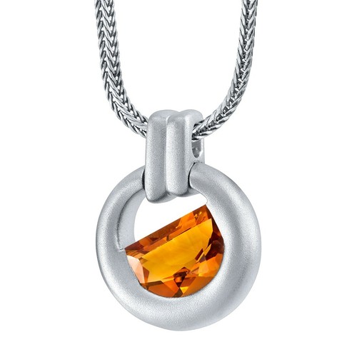 Men's Citrine Amulet Pendant Necklace 