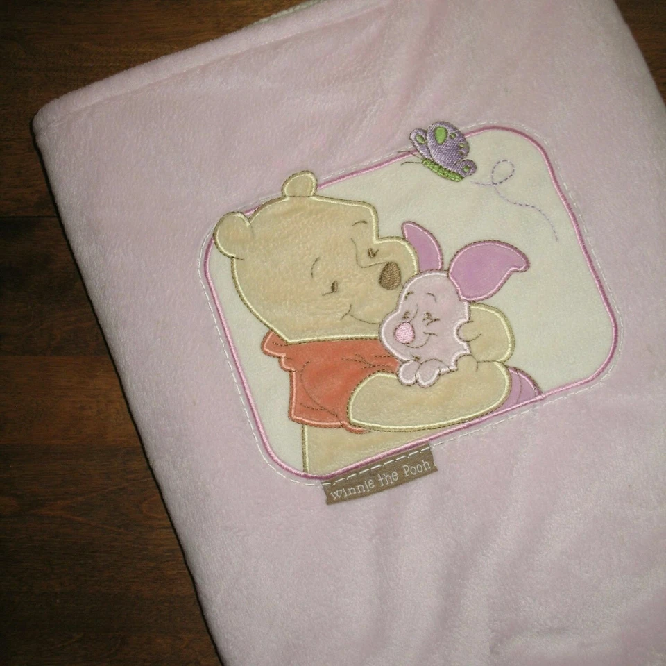 Winnie the Pooh Plush Blanket Pink Baby Girl Piglet Butterfly Disney Baby TB - Изображение 3 из 4