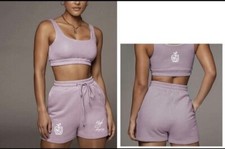 womans summer set lavender short and bra set