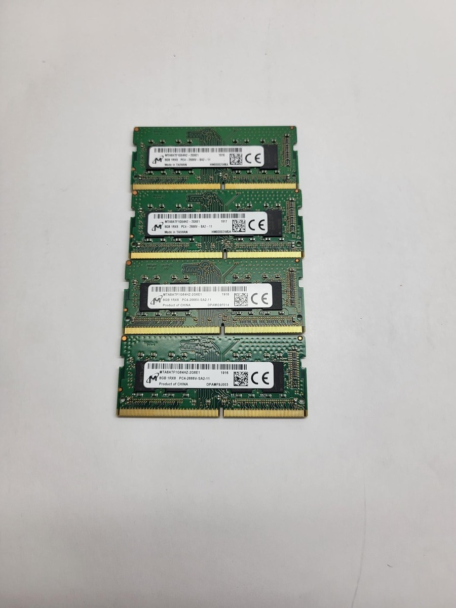 MICRON MTA8ATF1G64HZ-2G6E1 8 GB 2666 MEMORY MODULE (LOT OF 4) | eBay