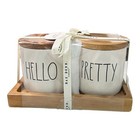 Rae Dunn Set of 2 'HELLO" & "PRETTY" X-Small Cellar Set
