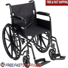 Lightweight Folding Transport Wheelchair W/ Removable Footrest Padded Arms New