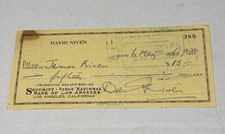 David Niven Actor Signed Bank Check JSA CG22900