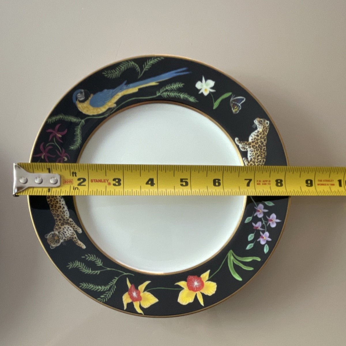Lynn Chase Designs Jaguar Jungle Porcelain Salad Plates Set of 2 8