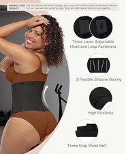FeelinGirl Waist Trainer Belt Tummy Control Body Shaper Corset Black