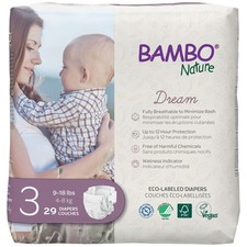 29 Count Bambo Nature Hypoallergenic Baby Diapers, Eco-Labelled Sustainable