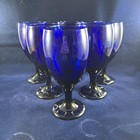 Set of 6 Vintage Libbey Cobalt Blue Iced Tea/Water Glasses Goblets