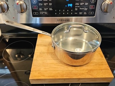 Preowned Emeril Copper Core 3 Qt Quart Sauce Pan Pot Stainless Steel