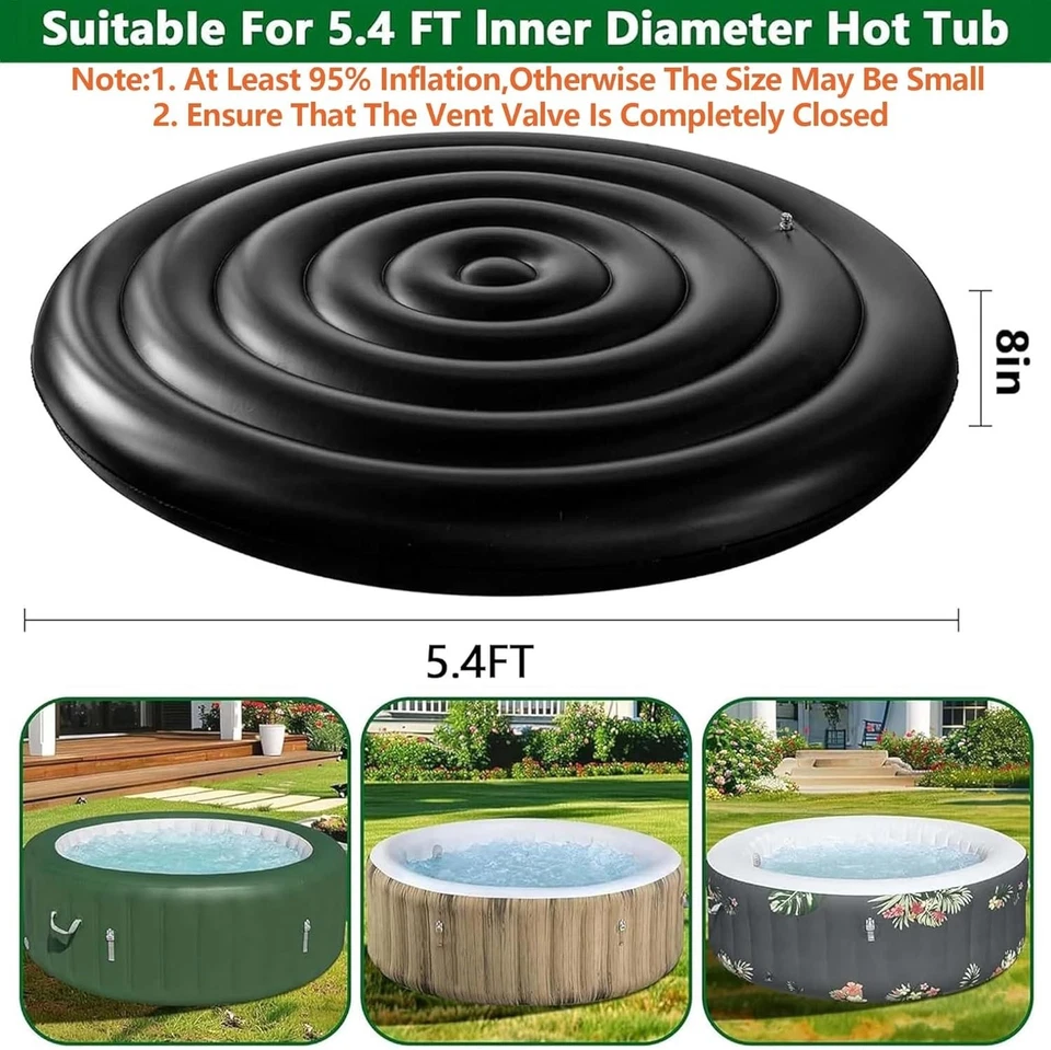 Foldable Rain Cover for Inflatable Hot Tub - Black - Image 4 of 4