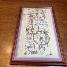 Design Works Dream Catchers Cross Stitch Gather Your Dreams FINISHED & FRAMED