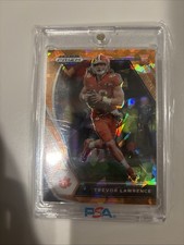 Trevor Lawrence Orange Cracked Ice Rookie Card. rookie card picture