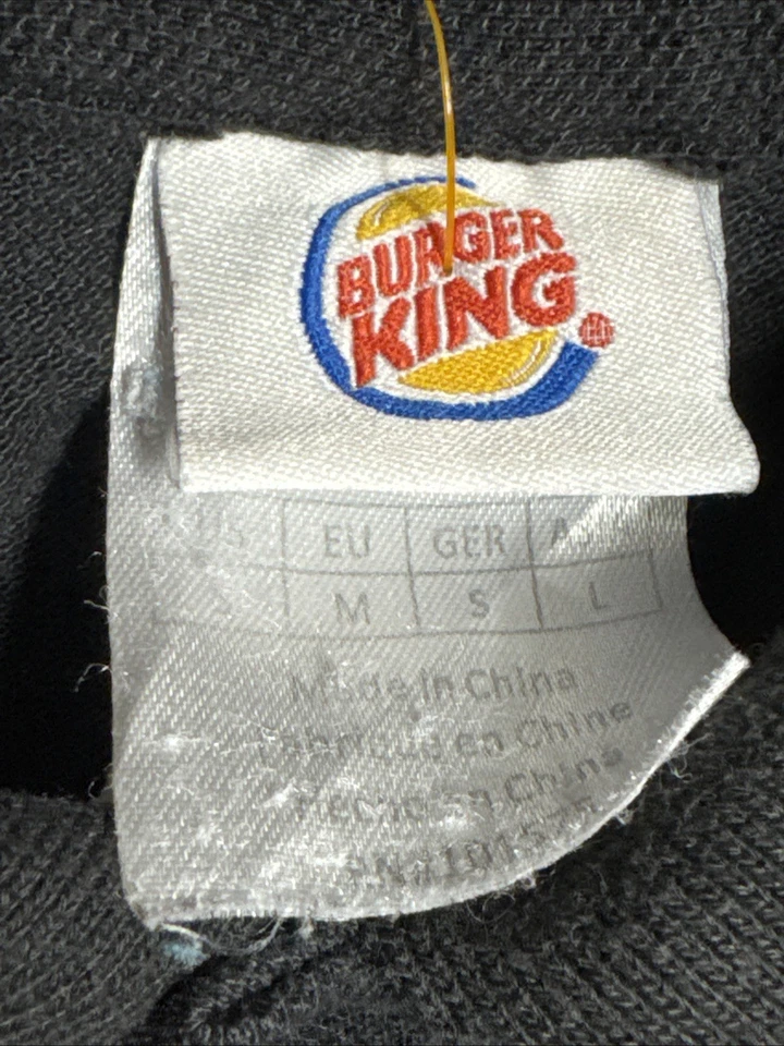 复古汉堡王黑色复古工作员工制服 Polo 衫尺寸 S/小号 — 第 2/4 张图片