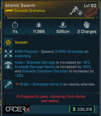 Borderlands 4 ATOMIC SWARM GRENADE MIRV NUKE