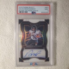 David Montgomery  2019 Select  Rookie Prizm Signatures White 2/20 PSA 9