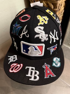 MLB NY Multi-Team Embroidered Men's Adjustable 59FIFTY 7 1/4 Flat Brim Cap Hat