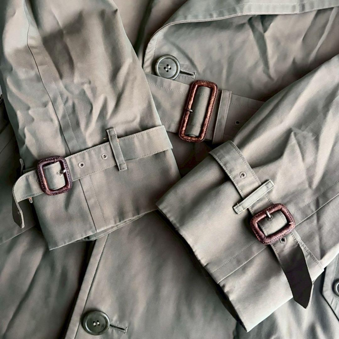 Burberry Belted Trench Coat Khaki Long Nova Check rare Men's From Japan thumbnail 23