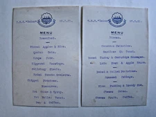 Vintage T.S.S. Ixion Blue Funnel Line Cargo Ship Breakfast & Dinner Menus 1921