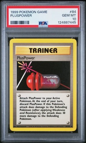1999 POKEMON BASE SET UNLIMITED #84 PLUSPOWER PSA 10