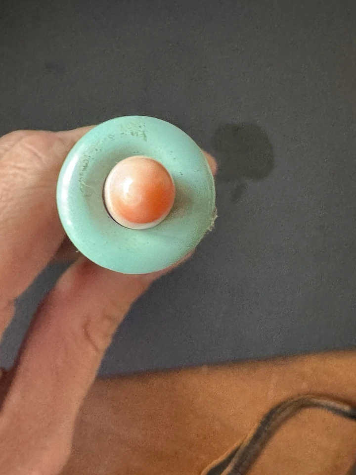 Argento 800 Legno Coralli Turchese Bacchetta Magica - Immagine 3 di 4