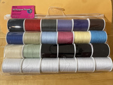 All Purpose Thread - 100 Polyester - 24 Spools w/SIX WHITE Item 4857-24