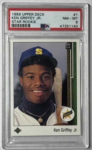 1989 Upper Deck Ken Griffey Jr. Star Rookie Card #1 (RC) PSA NM-MT 8 Mariners