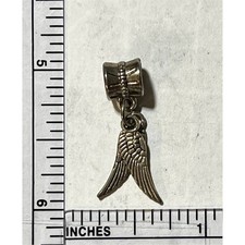 Angel Wing Dangle Charm for Bracelet or Necklace Silver Tone Jewelry