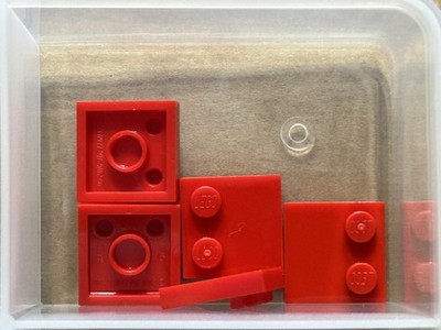 LEGO Parts - Red Tile, Modified 2 x 2 with Studs on Edge - No 33909 - QTY 5