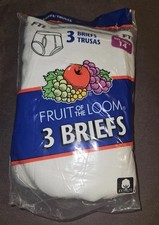 Vintage Unopened Boys 3 Pack 2001 Fruit of the Loom White Underwear Briefs Sz 14