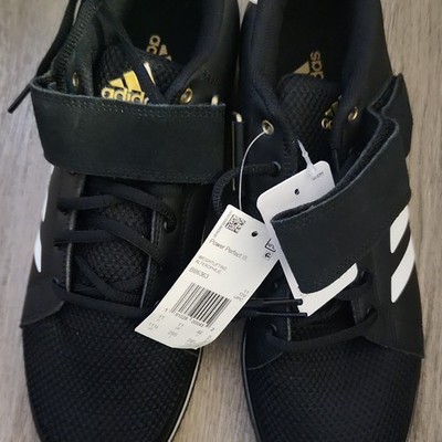  Adidas Power Perfect 3 Weightlifting Shoes Black Gold Size 11.5 US NEW 