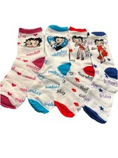 Betty Boop Crew Socks Set Of 4 Size 9-11 Shoe Size 4-11 New Vintage
