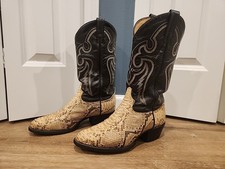 Vintage Tony Lama Y8026 Python Snakeskin Western Boots Men’s 8D Black USA