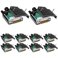 10PCS DB15 Solderless Connector, RS232 D-SUB Serial to 15-pin Port 16mm Thinn...