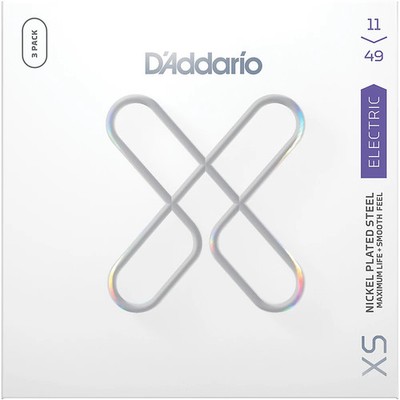 D'Addario XS Nickel Coated Electric Guitar Strings  3 Pack 11  49