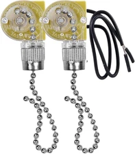Ceiling Fan Switch Zing Ear ZE-109 Two-Wire Light Switch with Pull Cords for Cei